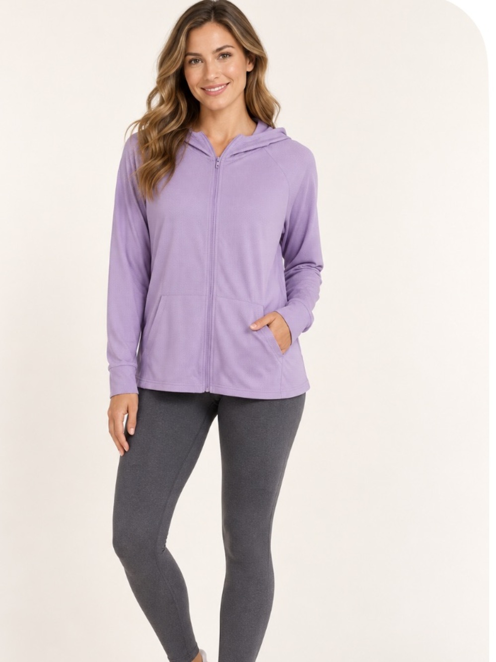 Lavender Full-Zip Hoodie Size Medium